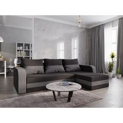 Canapea de colt Space Meble Hewlet Bis Mikrofaza 15/Mikrofaza 27 (Black/Gray)