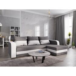 Диван угловой Space Meble Hewlet Bis Mikrofaza 27/Mikrofaza 31 (Gray/White)