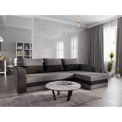 Canapea de colt Space Meble Hewlet Bis Mikrofaza 27/Mikrofaza 15 (Gray/Black)