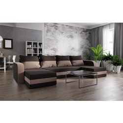 Canapea in forma de U Space Meble Hewlet U Bis Mikrofaza 20/Mikrofaza 05 (Brown/Beige)