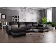 Canapea in forma de U Space Meble Hewlet U Bis Mikrofaza 15/Mikrofaza 27 (Black/Gray)