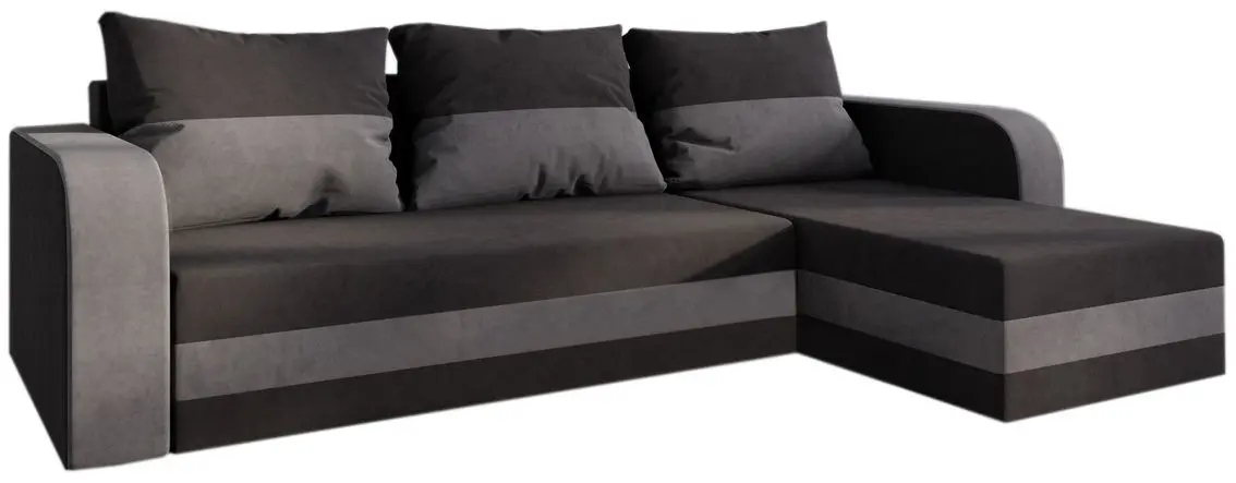Canapea de colt Space Meble Hewlet Bis Mikrofaza 15/Mikrofaza 27 (Black/Gray)