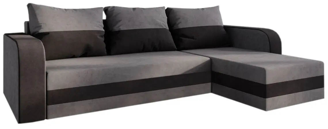 Canapea de colt Space Meble Hewlet Bis Mikrofaza 27/Mikrofaza 15 (Gray/Black)