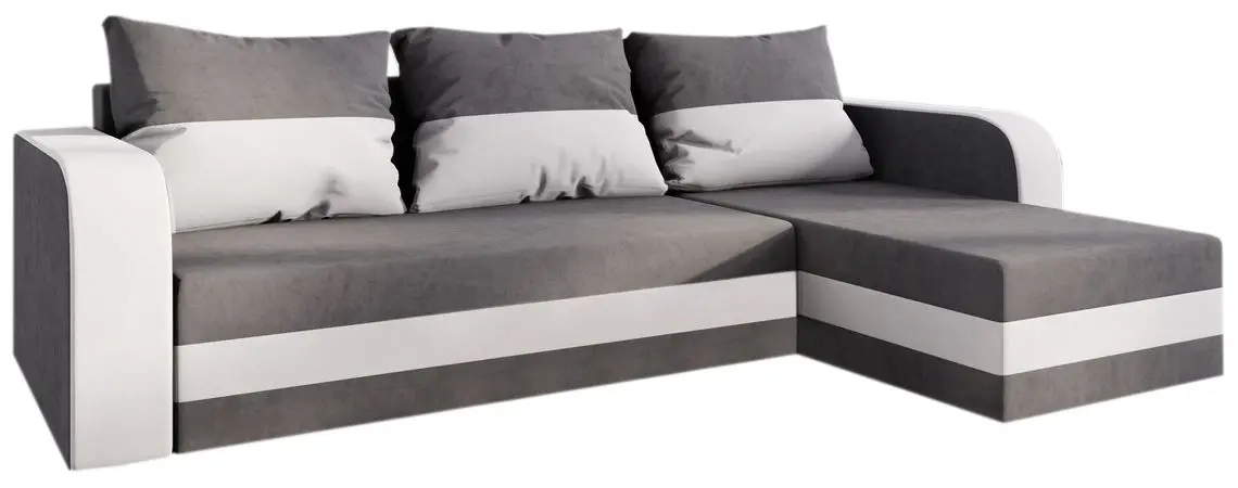 Диван угловой Space Meble Hewlet Bis Mikrofaza 27/Mikrofaza 31 (Gray/White)