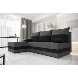 Canapea de colt Space Meble Hewlet Sawana 05/Sawana 14 (Gray Dark/Black)