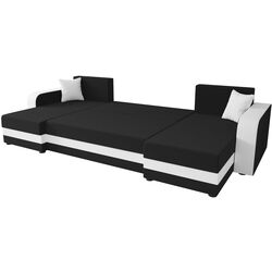Canapea in forma de U Space Meble Hewlet U Bis Mikrofaza 15/Mikrofaza 31 (Black/White) Thumb