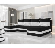 Canapea in forma de U Space Meble Hewlet U Rainbow 15/Rainbow 31 (Black/White)