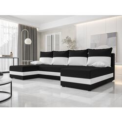 Диван П-образный Space Meble Hewlet U Rainbow 15/Rainbow 31 (Black/White)