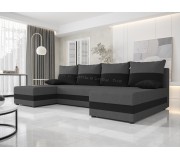 Canapea in forma de U Space Meble Hewlet U Sawana 05/Sawana 14 (Gray Dark/Black)