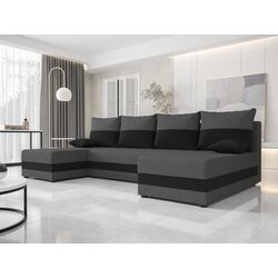 Canapea in forma de U Space Meble Hewlet U Sawana 05/Sawana 14 (Gray Dark/Black)