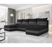 Canapea in forma de U Space Meble Hewlet U Sawana 14/Sawana 05 (Black/Gray Dark)