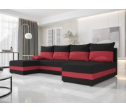 Canapea in forma de U Space Meble Hewlet U Sawana 14/Sawana 13 (Black/Red)