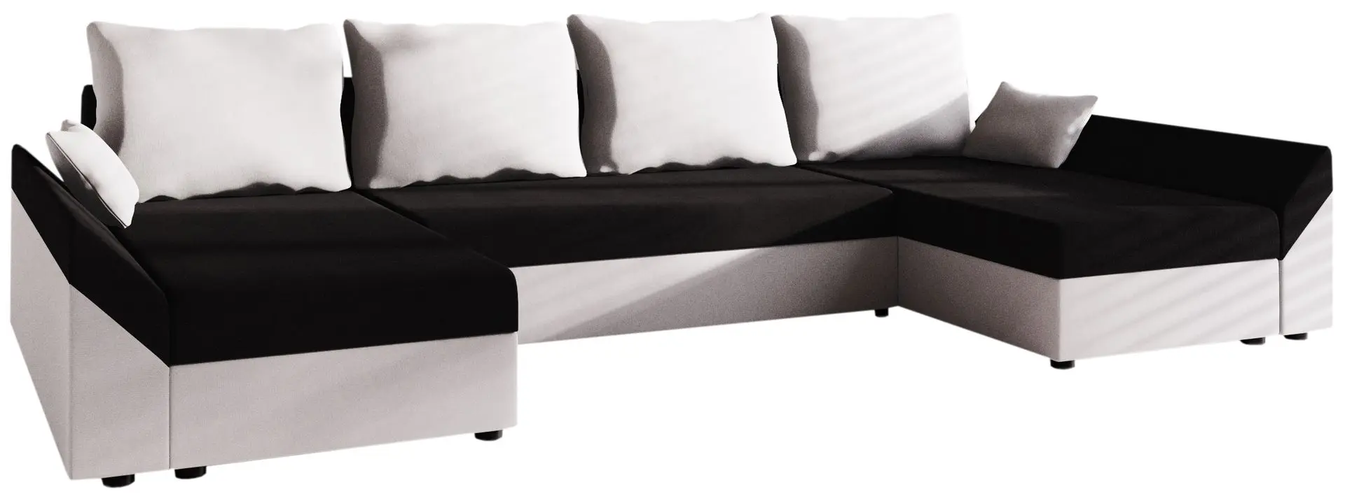 Диван П-образный Space Meble Dante U Mikrofaza 15/Mikrofaza 31 (Black/White)