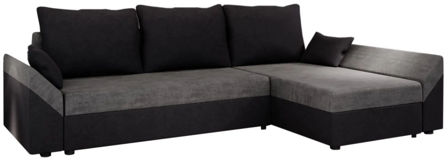 Canapea de colt Space Meble Dante L Mikrofaza 27/Mikrofaza 15 (Gray/Black)