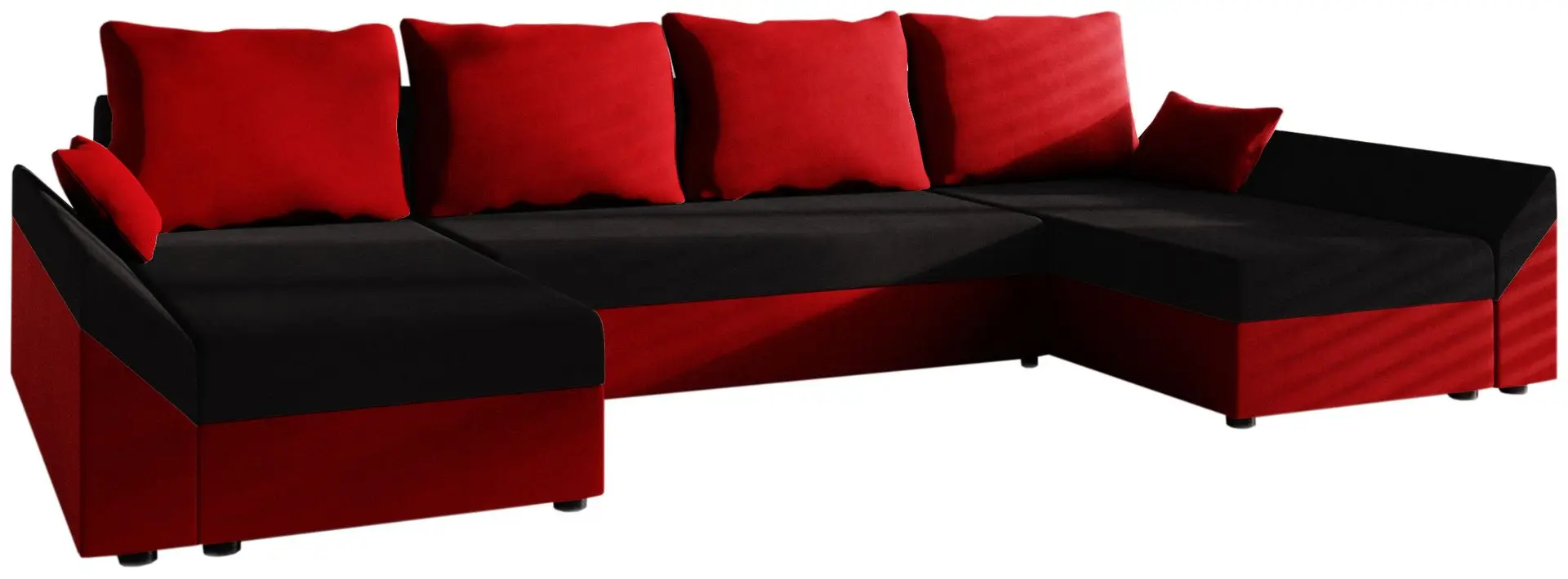 Canapea in forma de U Space Meble Dante U Mikrofaza 15/Mikrofaza 22 (Black/Red)