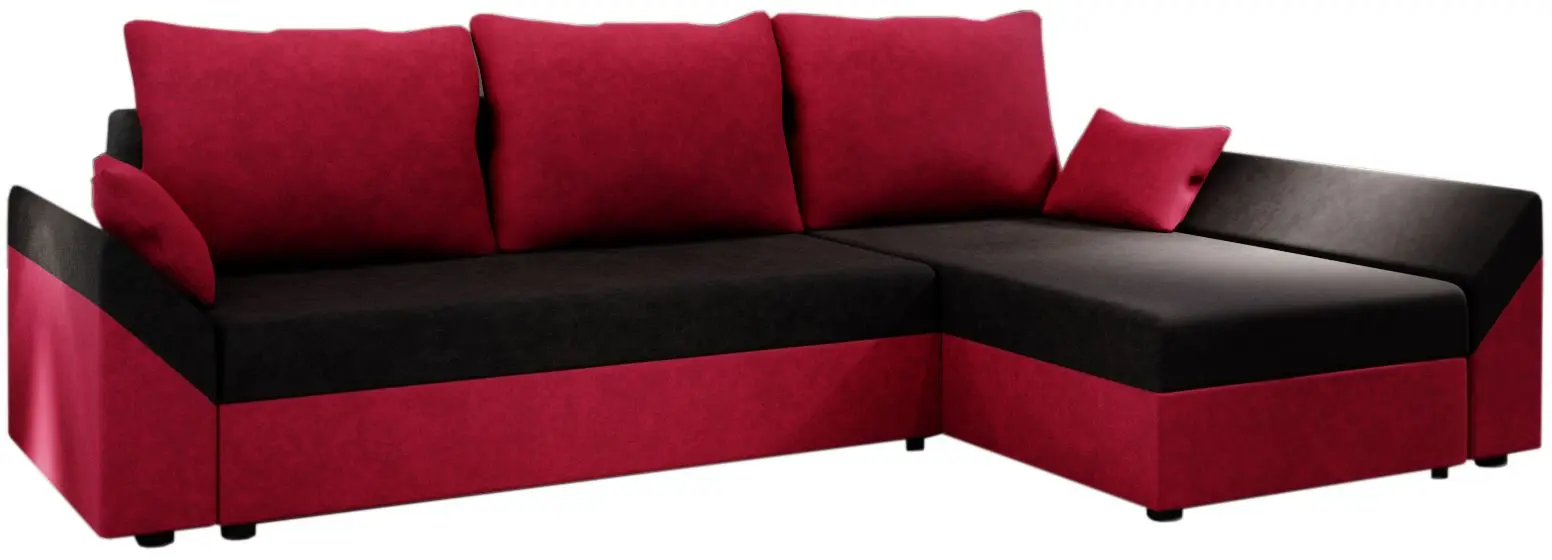 Диван угловой Space Meble Dante L Mikrofaza 15/Mikrofaza 22 (Black/Red)