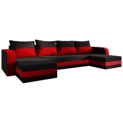 Canapea in forma de U Space Meble Hewlet U Bis Mikrofaza 15/Mikrofaza 22 (Black/Red) Thumb