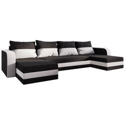 Canapea in forma de U Space Meble Hewlet U Bis Mikrofaza 15/Mikrofaza 31 (Black/White) Thumb