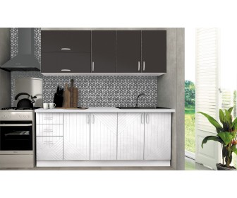 Кухня Modern Paola 2.0m (White Gloss/Anthracite/White)