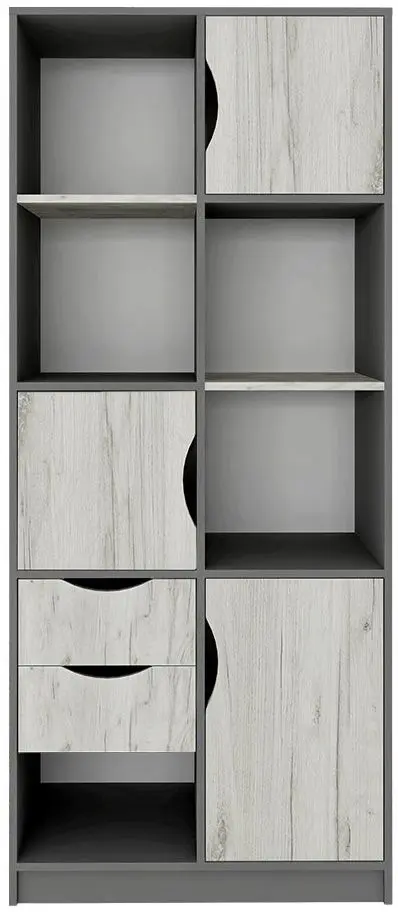 Dulap pentru carti Yasen Disney 3U2S (Graphite Gray/Craft Oak White)
