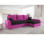 Canapea de colt Space Meble Chievo Rainbow 15/Rainbow 28 (Black/Fuchsia)