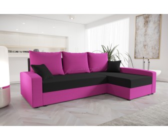 Canapea de colt Space Meble Chievo Rainbow 15/Rainbow 28 (Black/Fuchsia)