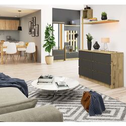 Comoda Akord K120 6SZ (Artisan Oak/Graphite Gray) Thumb