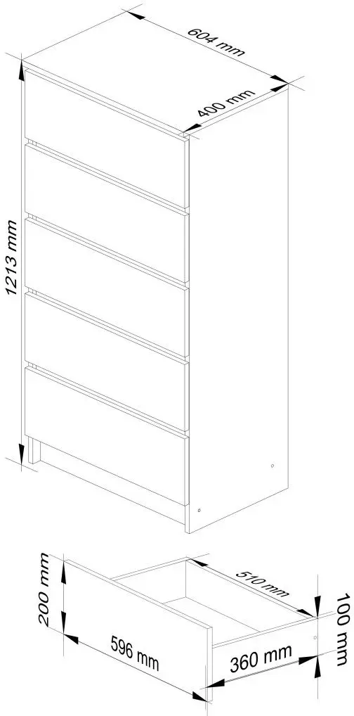 Comoda Akord K60 5SZ (Craft Oak)