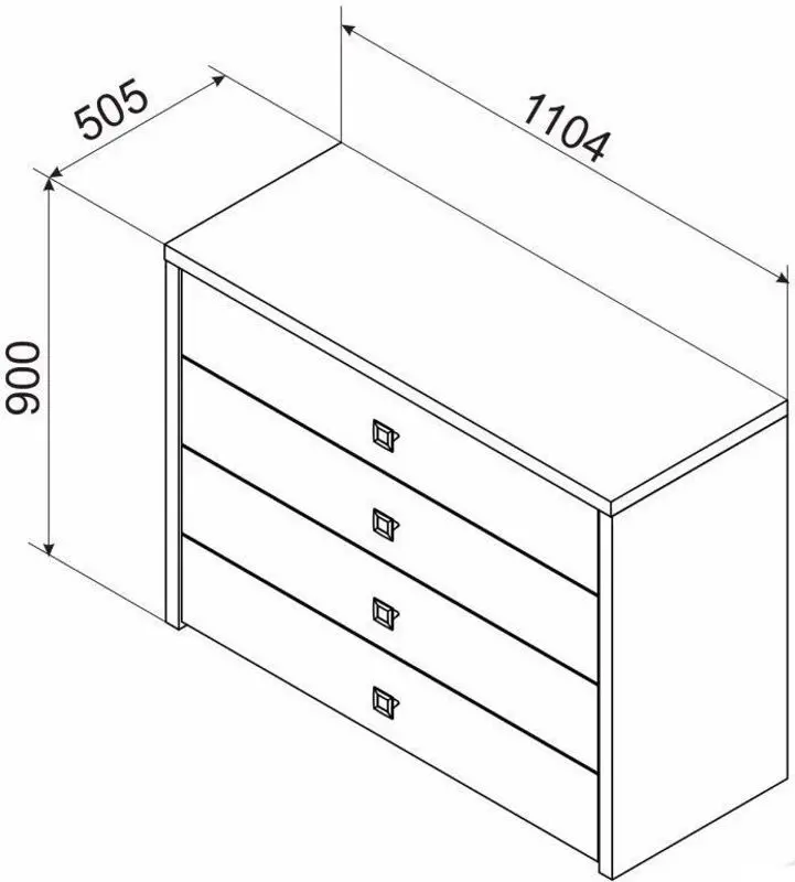 Комод Ambianta Cristal 110.4см