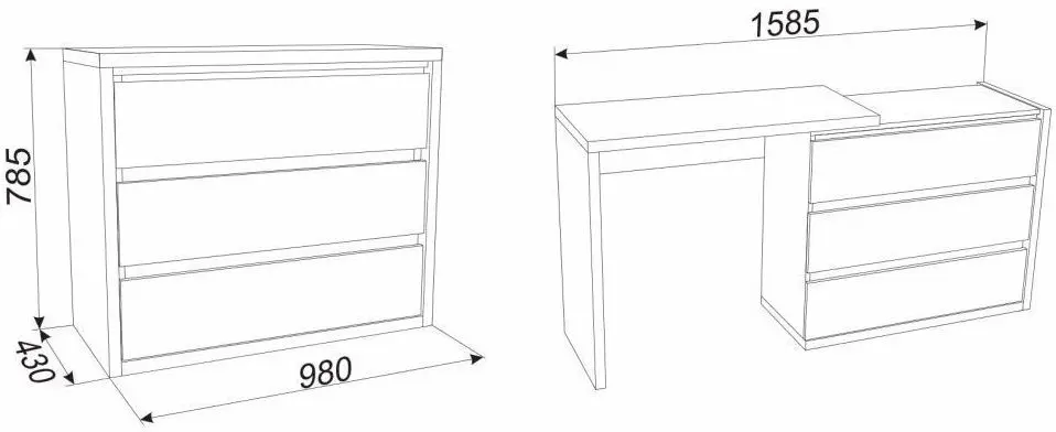 Comoda extensibila Ambianta 980/1585