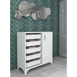 Тумба-органайзер для хранения игрушек Fabulous с 5 контейнерами (White)