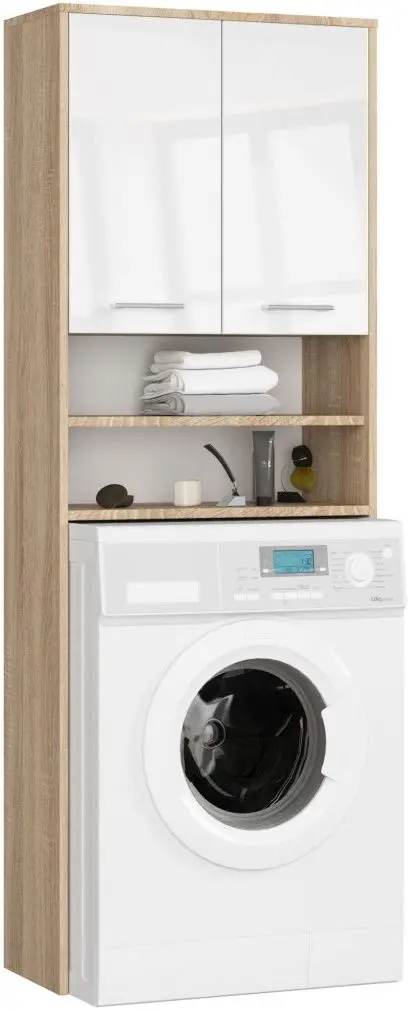 Dulap Akord Fin 2D (Sonoma Oak/White Gloss)