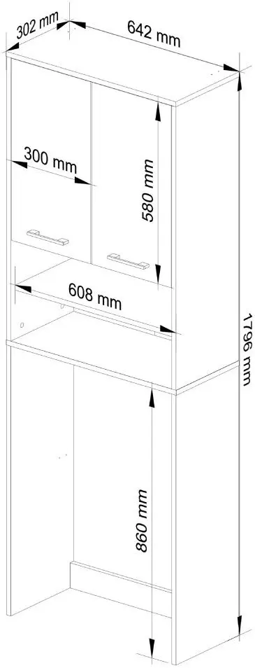 Dulap Akord Fin 2D (Sonoma Oak/White Gloss)