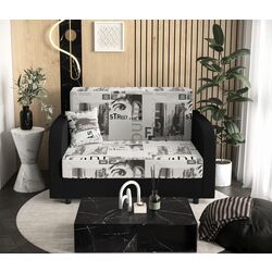 Canapea Space Meble Amerykanka Twice 120 Vibe/Rainbow 15 (Gray/Black)