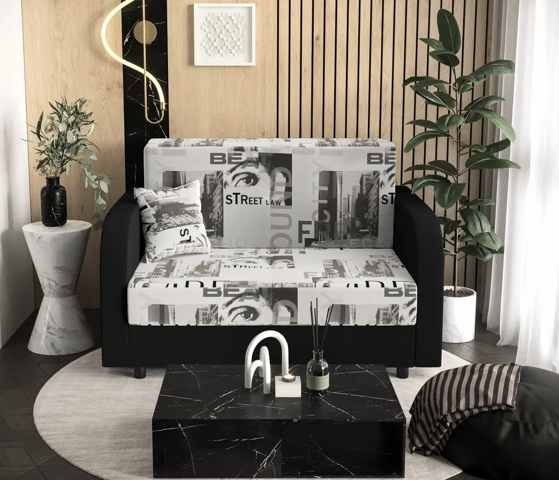 Canapea Space Meble Amerykanka Twice 120 Vibe/Rainbow 15 (Gray/Black)