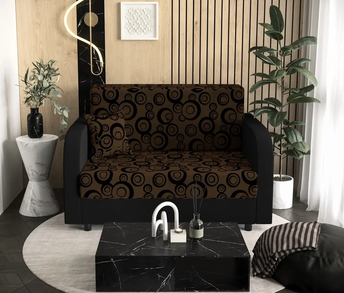 Canapea Space Meble Amerykanka Twice 120 Circle 20/Rainbow 15 (Brown/Black)