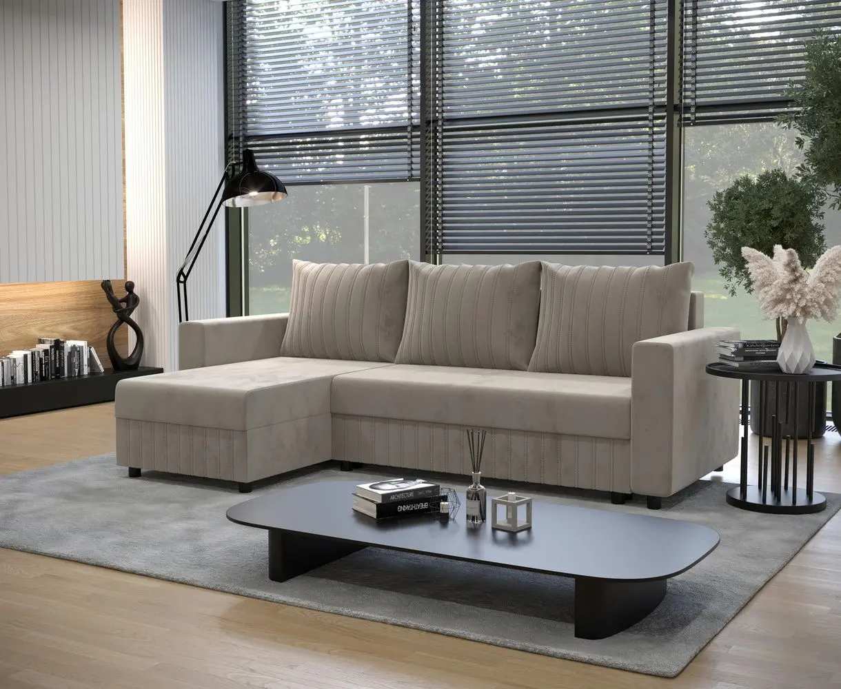 Canapea de colt Space Meble Park L Riviera 16 (Beige)