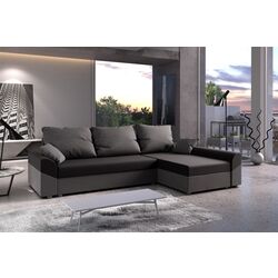 Canapea de colt Space Meble Denver L Sawana 14/Sawana 05 (Black/Gray Dark)