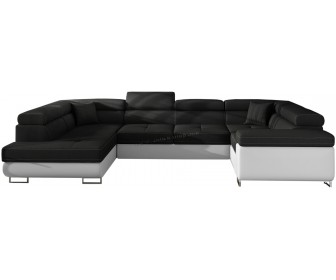 Canapea in forma de U Eltap Letto Sawana 14/Soft 17 Left (Black/White)