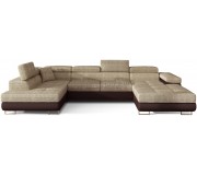 Canapea in forma de U Eltap Rodrigo Berlin 03/Soft 66 Left (Beige/Brown Dark)