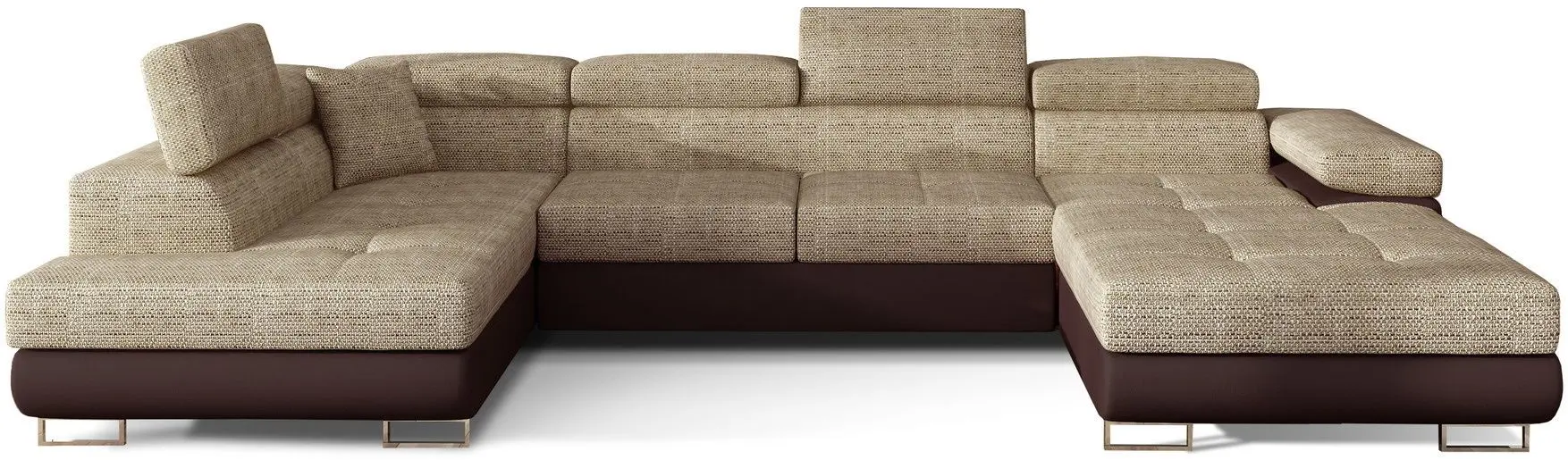 Canapea in forma de U Eltap Rodrigo Berlin 03/Soft 66 Left (Beige/Brown Dark)