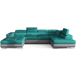 Canapea in forma de U Eltap Rodrigo Dora 85/Dora 90 Right (Turquoise/Gray)