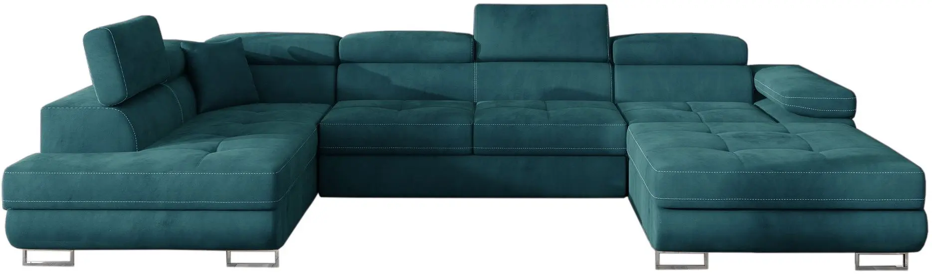 Canapea in forma de U Eltap Rodrigo Matt Velvet 75 Left (Turquoise Dark)