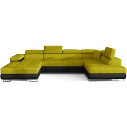 Canapea in forma de U Eltap Rodrigo Omega 68/Soft 11 Right (Yellow/Black)