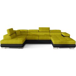 Canapea in forma de U Eltap Rodrigo Omega 68/Soft 11 Left (Yellow/Black)