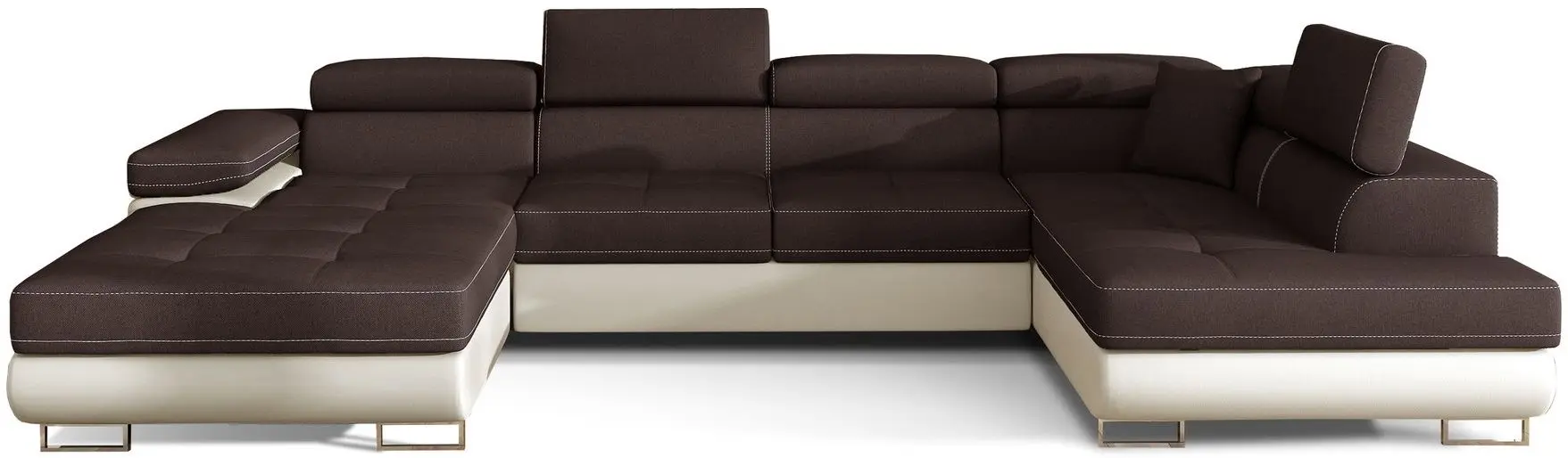 Canapea in forma de U Eltap Rodrigo Sawana 26/Soft 33 Right (Brown/Cream)