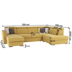 Диван П-образный раскладной Mobhaus Marieta U Left (Yellow) Thumb