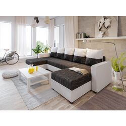 Диван П-образный Space Meble Astana U Kornet 10/D511 (Black/White)