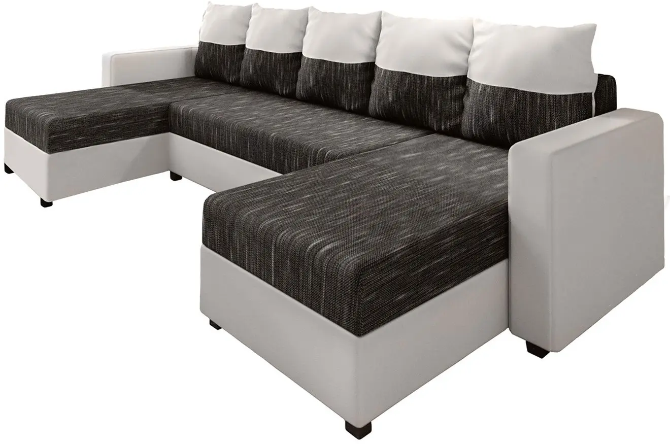 Диван П-образный Space Meble Astana U Kornet 10/D511 (Black/White)