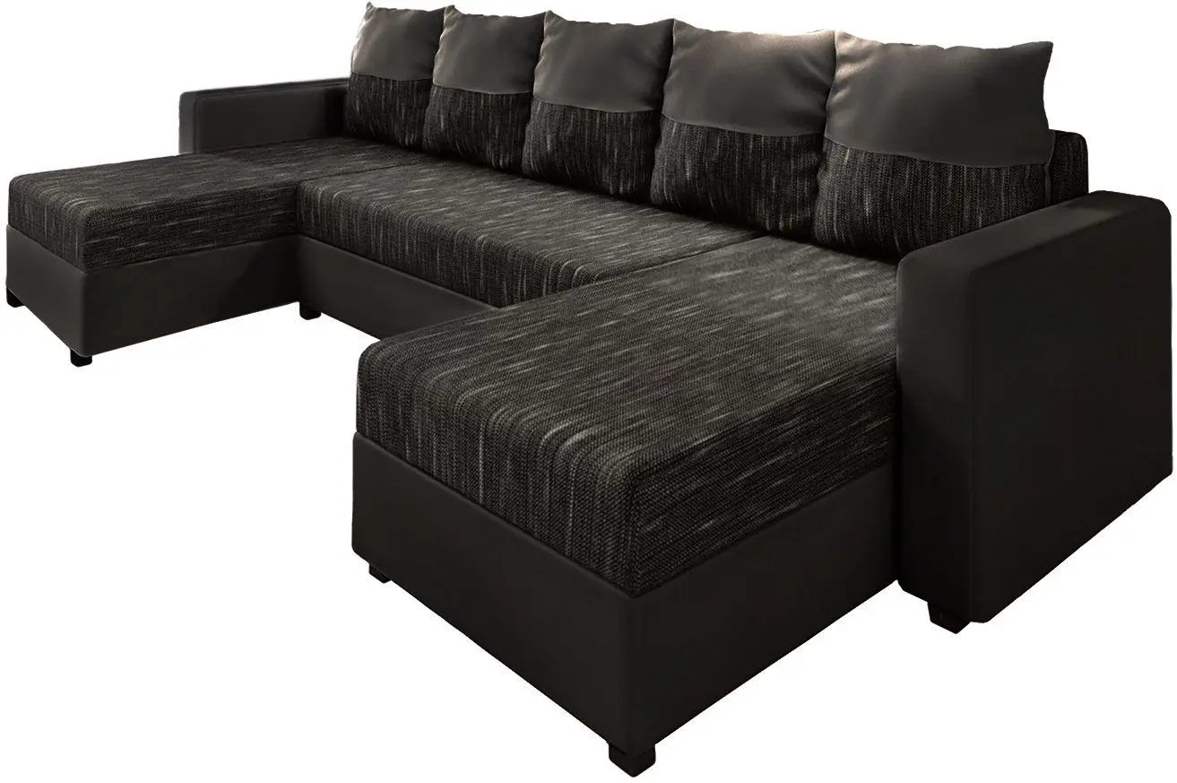 Диван П-образный Space Meble Astana U Kornet 10/D8 (Black)